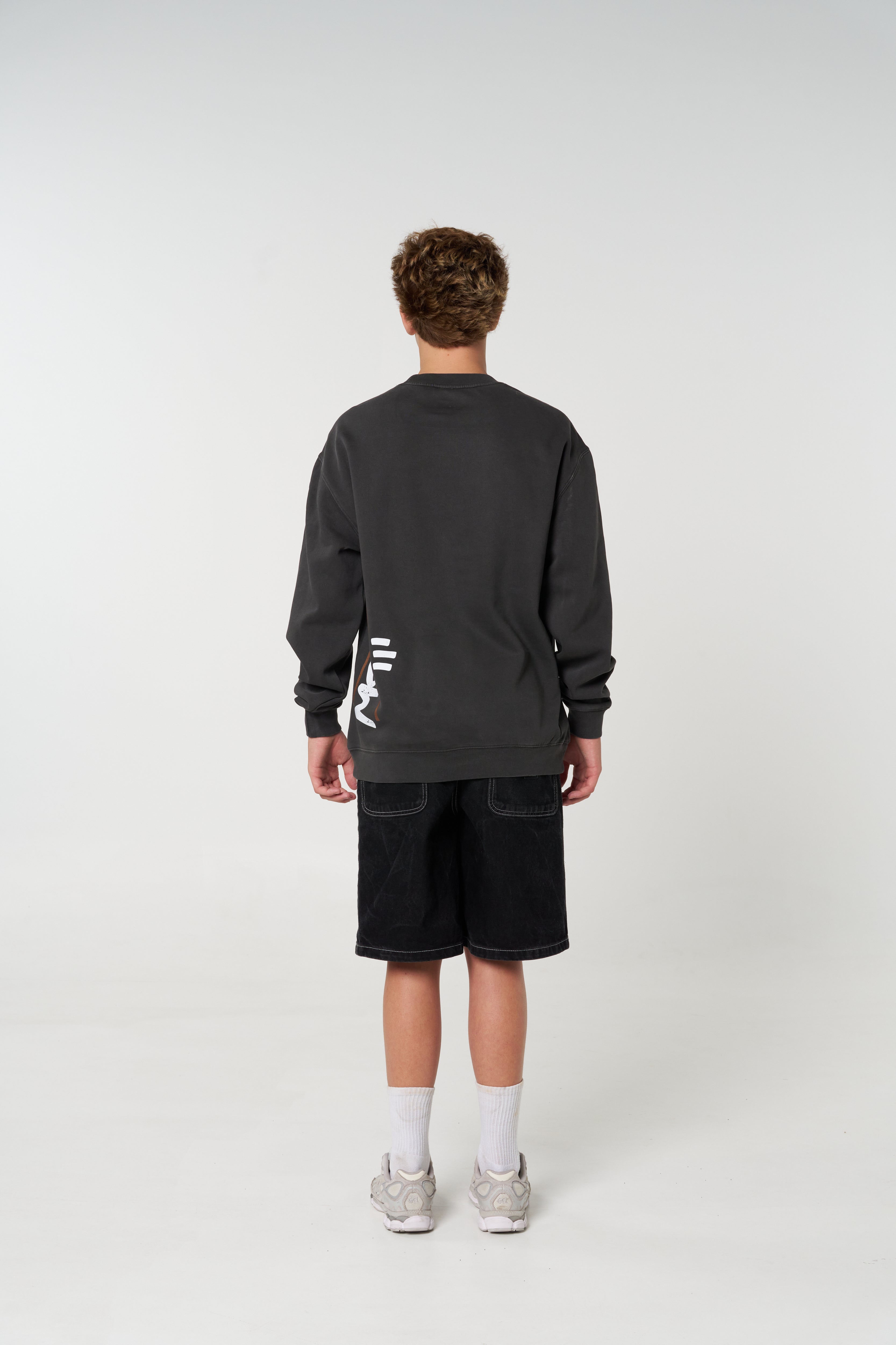 Men's Crew Relax Jumper - Faded Black