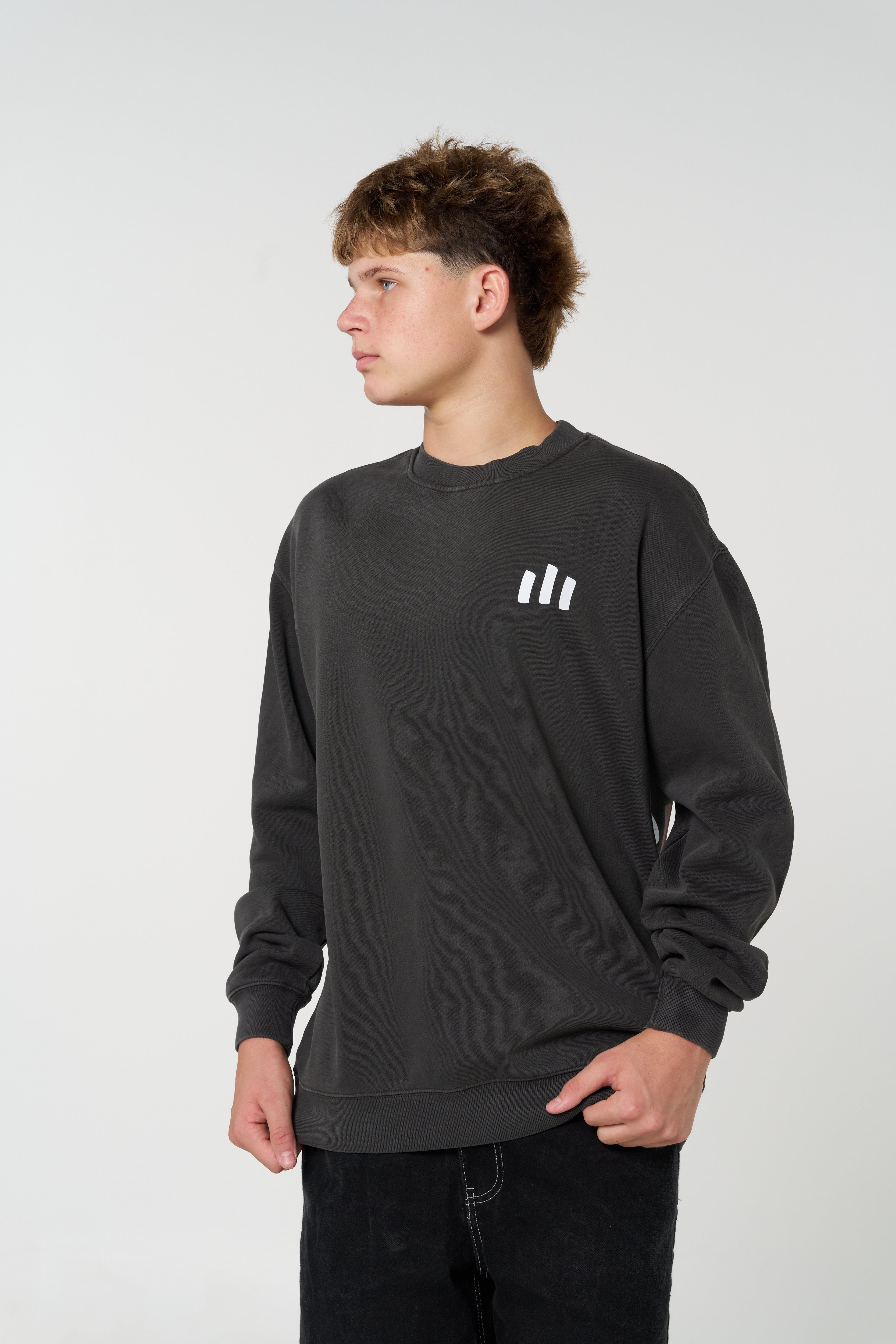 Men's Crew Relax Jumper - Faded Black