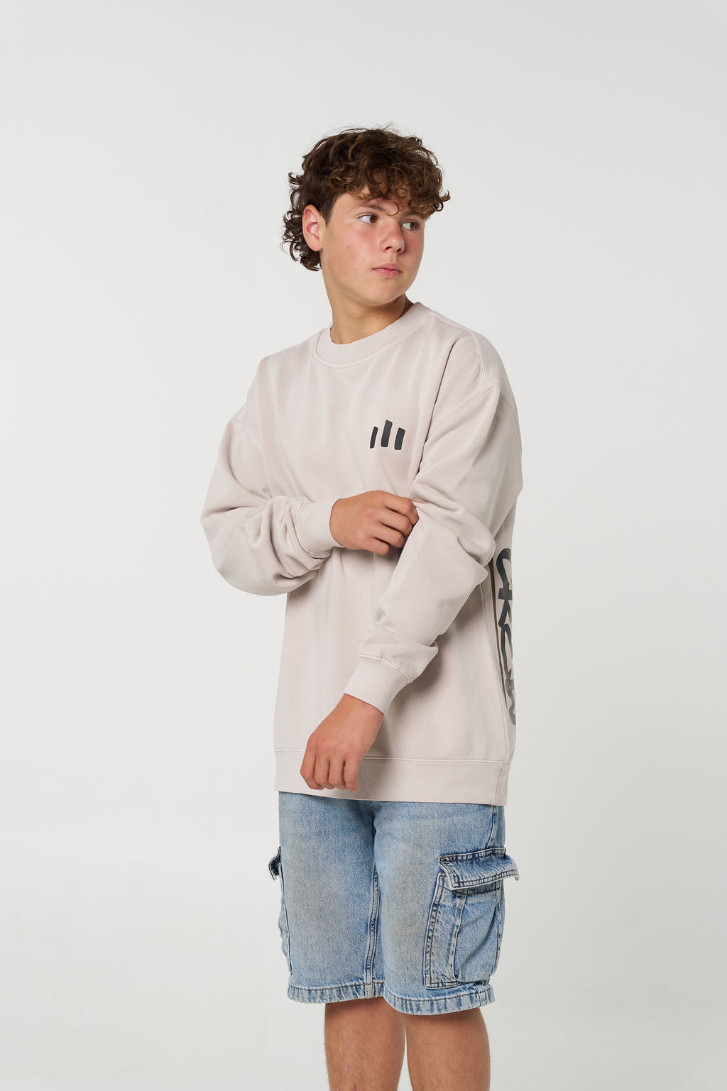 Men's Crew Relax Jumper - Faded Bone