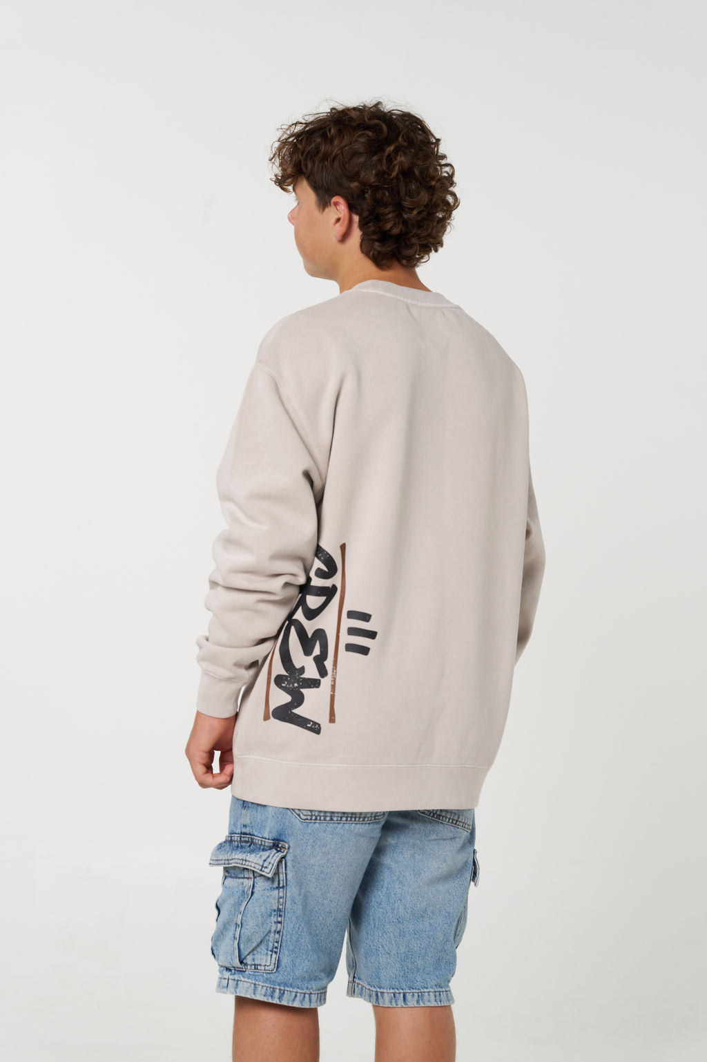 Men's Crew Relax Jumper - Faded Bone