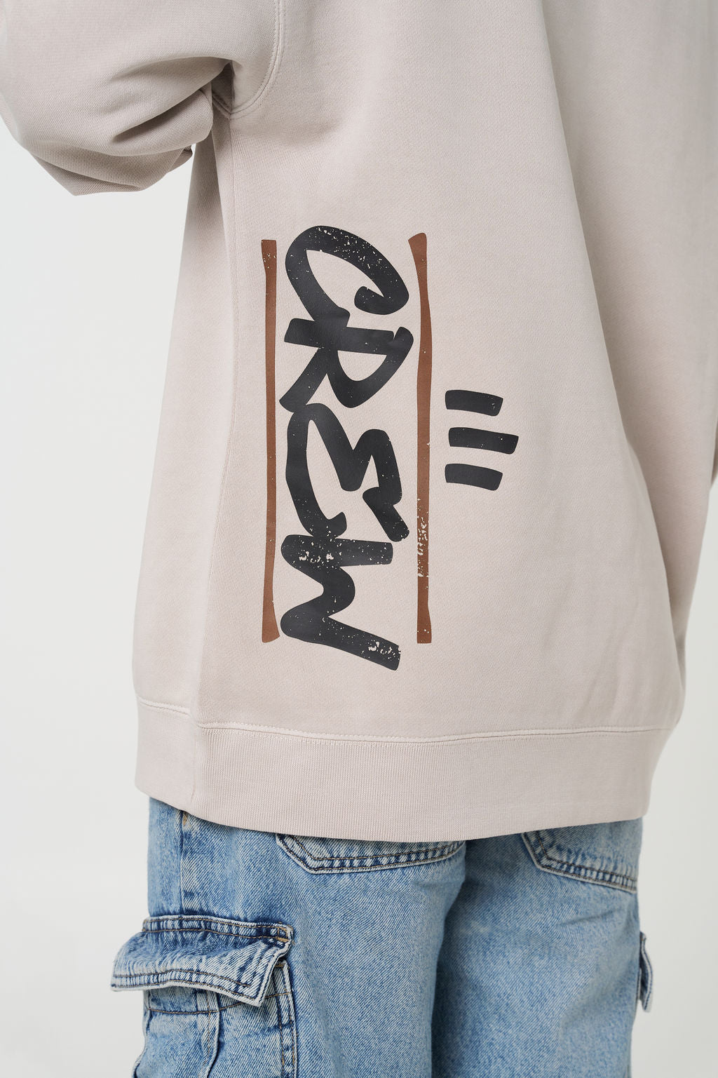 Men's Crew Relax Jumper - Faded Bone