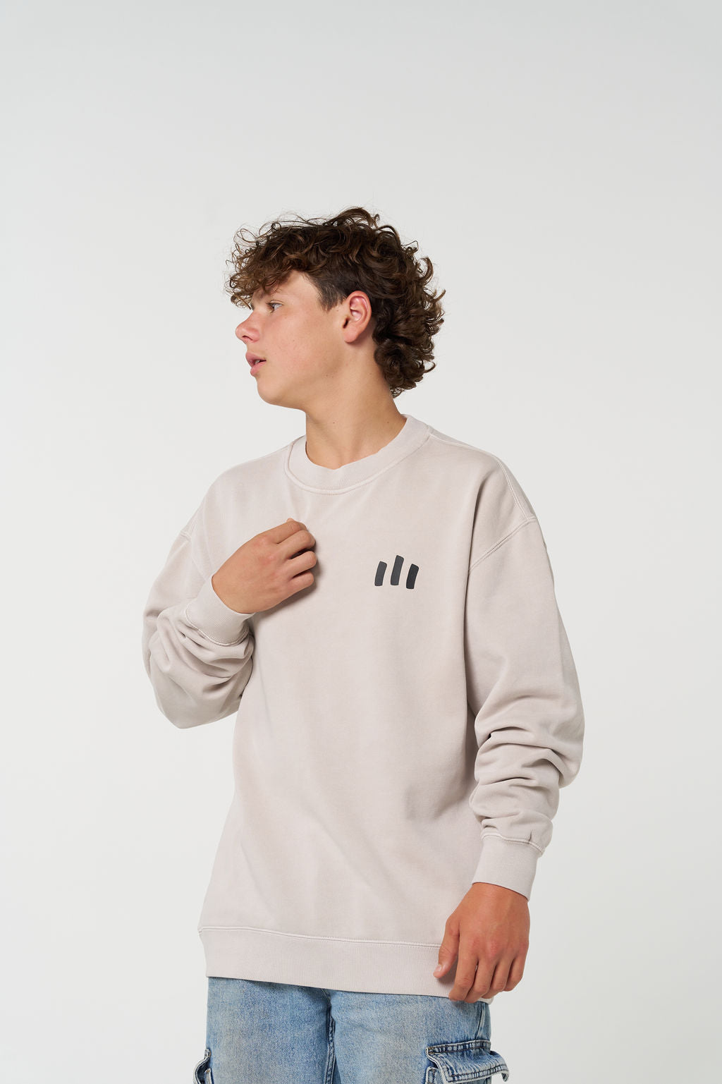 Men's Crew Relax Jumper - Faded Bone