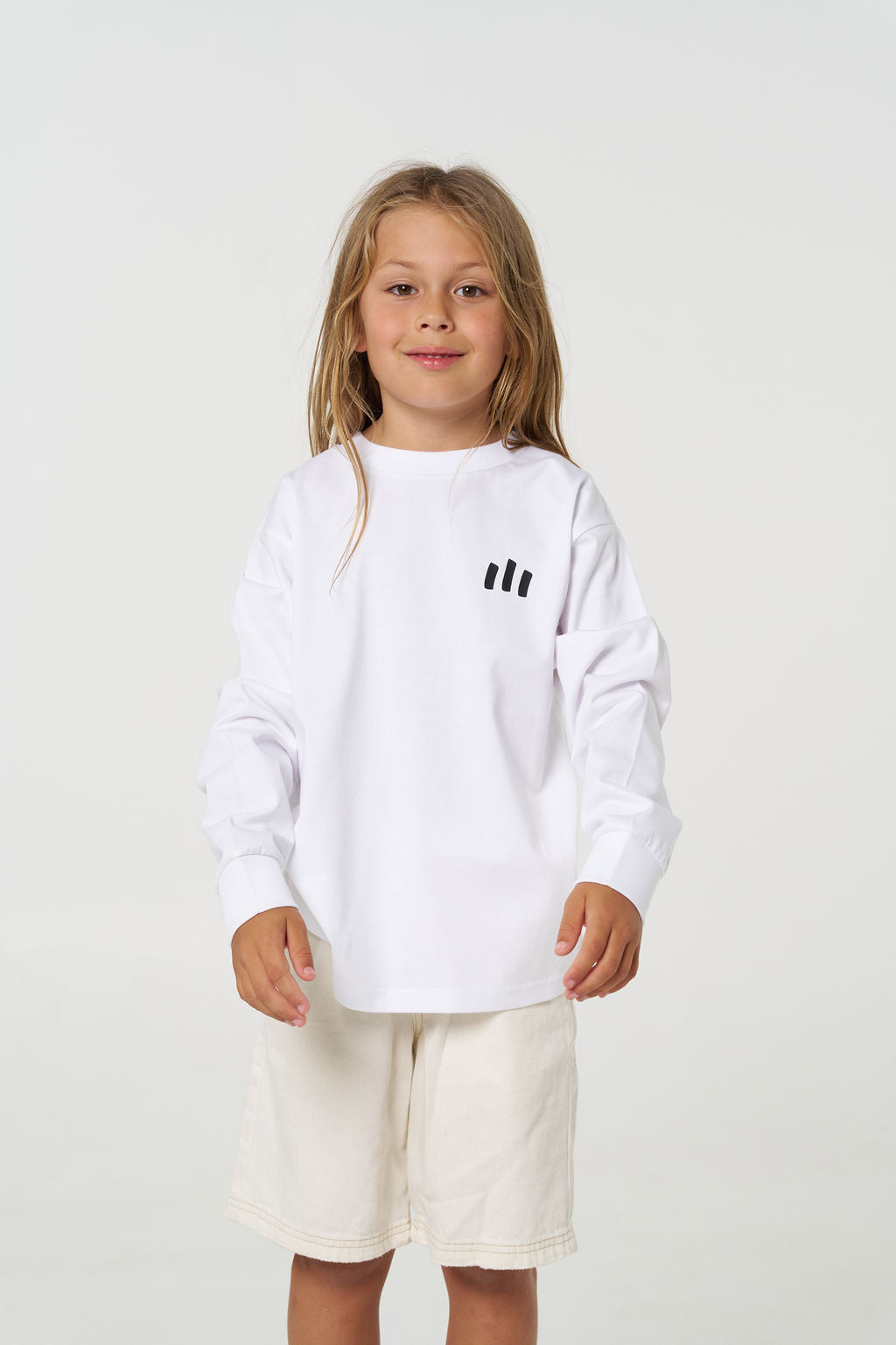 Kids Crew Long sleeve - White