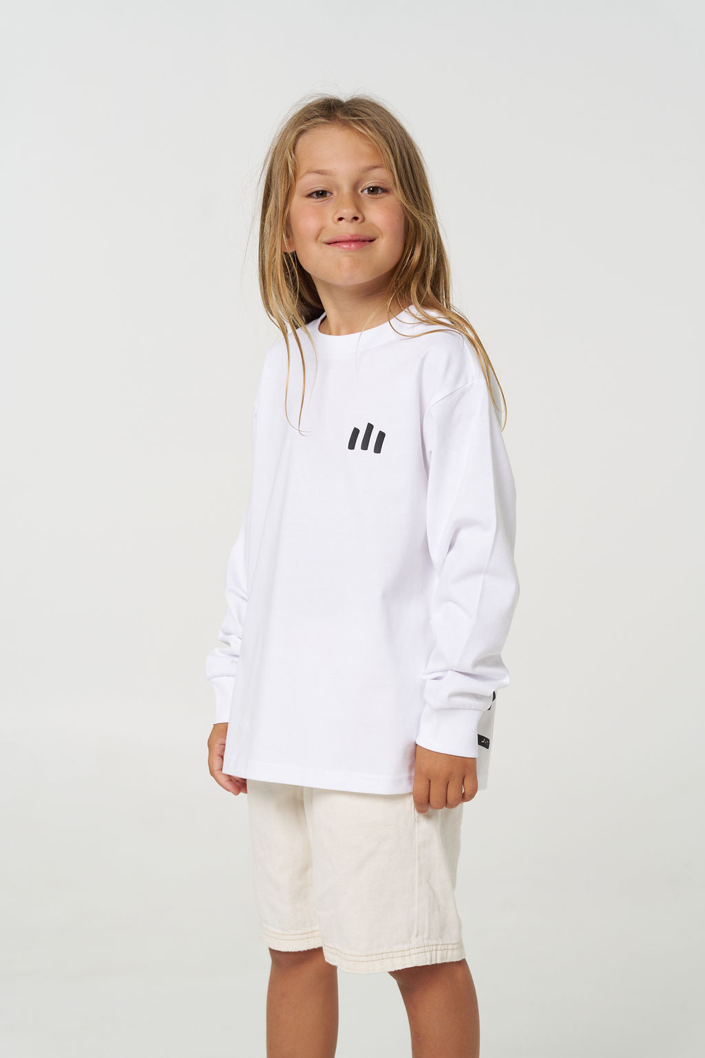 Kids Crew Long sleeve - White